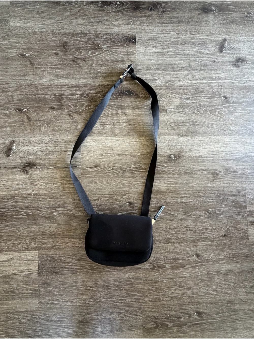 Atleta Black Crossbody Messenger Bag with Adjustable Strap